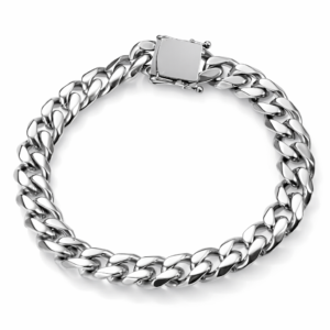 Bosie miesten teräsketjurannekoru 10 mm kotelolukolla