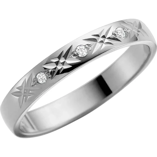 Schalins 071.3 palladium-timanttisormus, kolme timanttia 0,03 ct