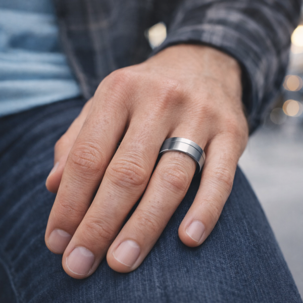 titaaninen kihlasormus miehelle Schalins TI3013-7 nimettömässä