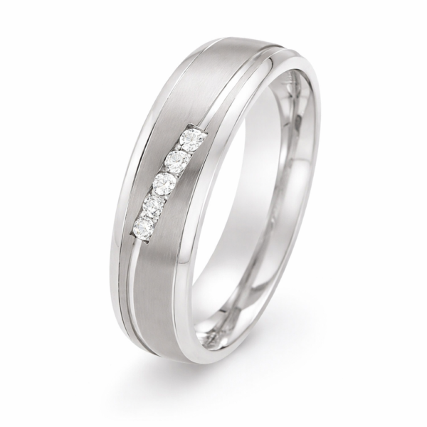 titaaninen kihlasormus timanteilla White Style Titan Avantgarde 6 mm