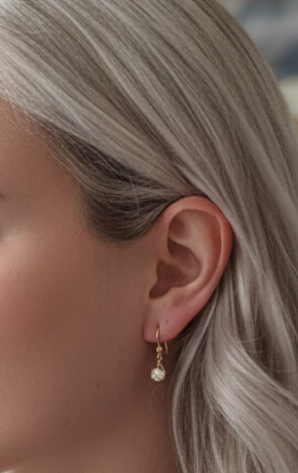 Kultaiset roikkuvat korvakorut zirkoniakivillä - Image 2