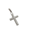 Valkokultainen risti 12mm, zirkonia kivet