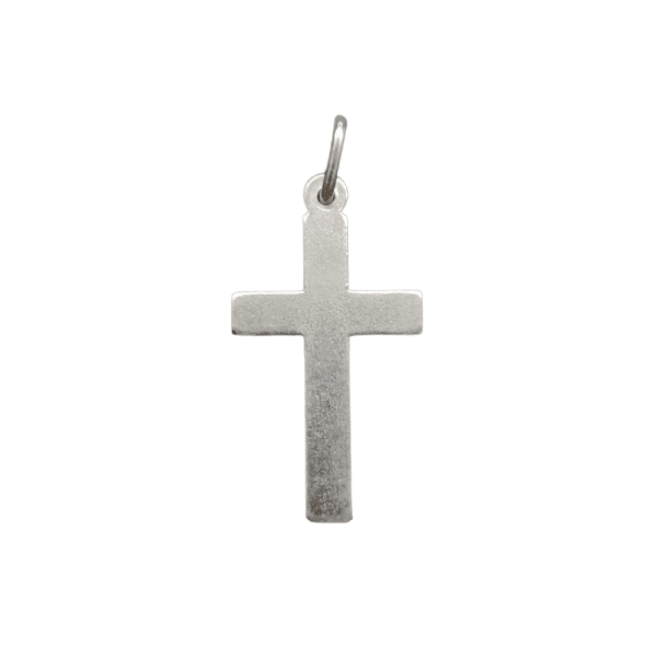 Hopeinen rippiristi 23mm x 12,5mm kevyt mattapinta