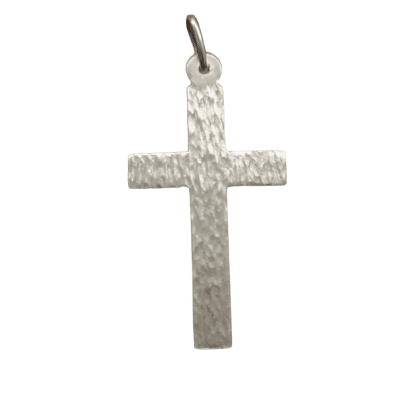 Hopeinen ristiriipus 30mm x 17mm aaltoileva mattapinta