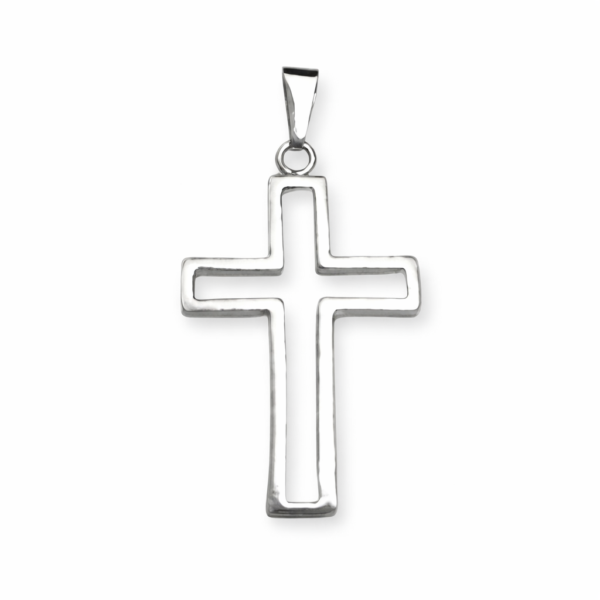 hopeinen avoristi 26x19mm ristiriipus