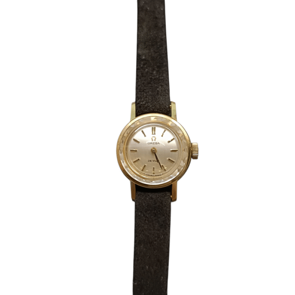 Omega De Ville Vintage Kultakello, valkoinen taulu