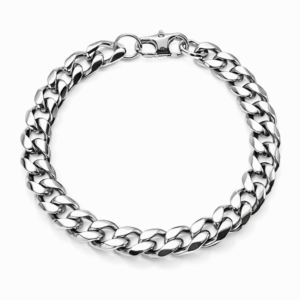 Bosie miesten teräsketjurannekoru 10 mm hummerilukolla