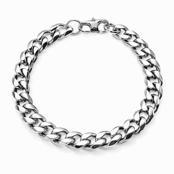 Bosie miesten teräsketjurannekoru 10 mm hummerilukolla