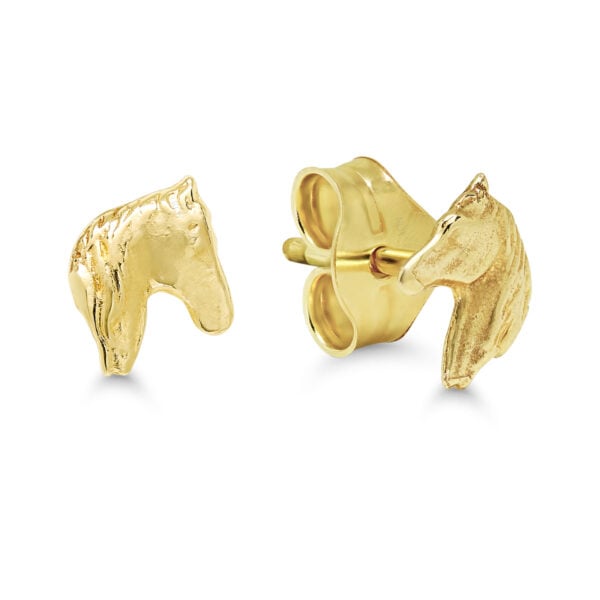 Korvakorut 14k keltakultaa hevosenpää
