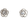 Valkokultaiset korvakorut Timanttikukka 2x0,03ct W/SI