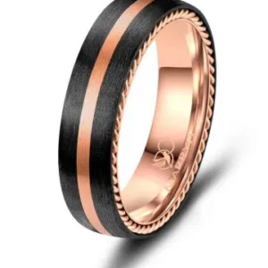 Carbon sormus ilman kiviä ruusukullattu, sormus ALE