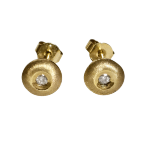 Mattapintaiset 14k kultaiset timanttikorvakorut 0,12 ct