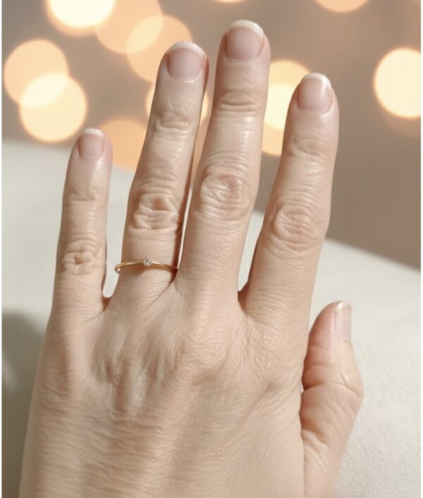 Timanttisormus 0,03 ct W/VVS 18k kulta - Image 4