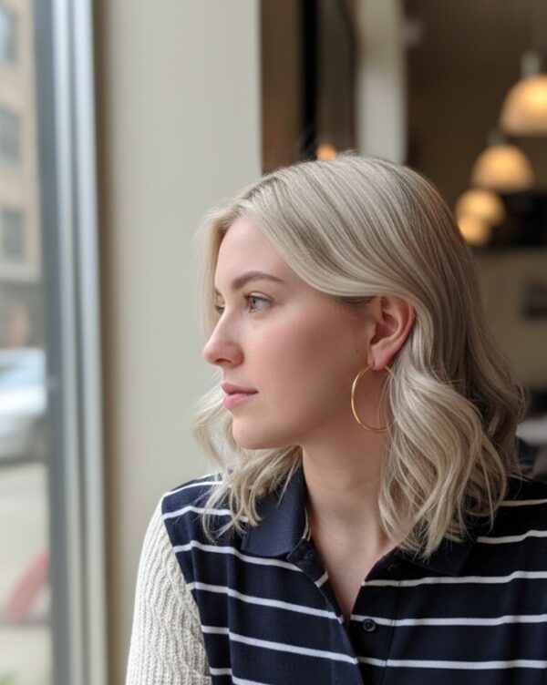 Isot kullatut teräsrengaskorvakorut 57 mm – näyttävät renkaat saranalukolla - Image 3