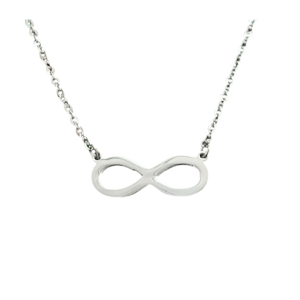 Teräskaulakoru – ääretön-symboli 42 cm