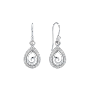 Korvakorut Zirkoniapisara, hopeaa