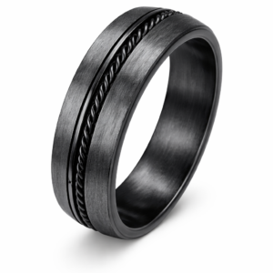 musta hiilikuitusormus miehelle