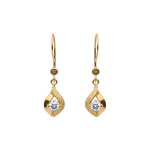 14K kultaiset roikkuvat korvakorut cubic zirkonialla