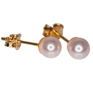 Vaaleanpunaiset helmikorvakorut , 5mm helmiäishelmi