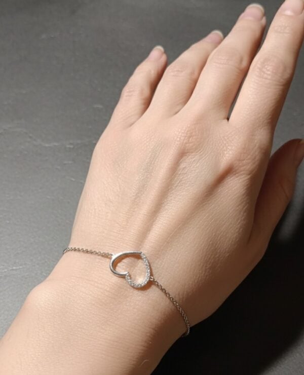 Sydän-ranneketju hopeaa