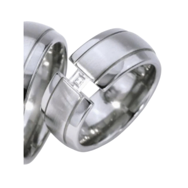Terässormus  Cubic zirconia kivellä koko 17,5 SORMUS ALE
