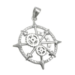 Tuuliruusu-hopeariipus 925 sterlinghopeaa, halkaisija 20 mmTuuliruusu-hopeariipus 925 sterlinghopeaa, halkaisija 20 mm