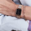 Rosefield – The Boxy – ruusukulta mesh, musta kellotaulu - Image 3