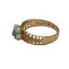 Vintage-sormus 18k kultaa – turkoosi & helmet 1967 - Image 2