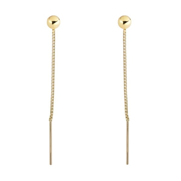 Läpivedettävät ketjukorvakorut  kultainen pallo 3mm - Image 3
