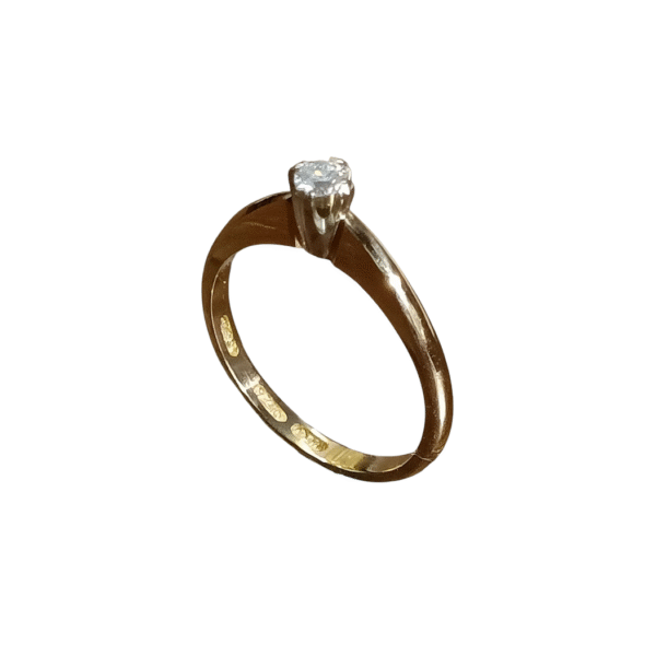 Kultainen timanttisormus  18k – 0,10ct W/VVS timantilla - Image 2