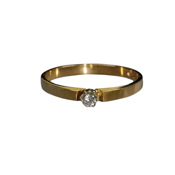 kultainen timanttisormus 0,07ct