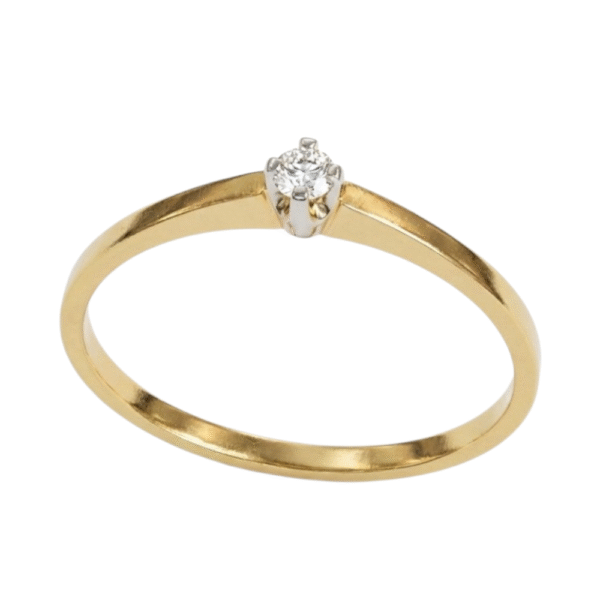 Yksikivinen timanttisormus 18K keltakultaa