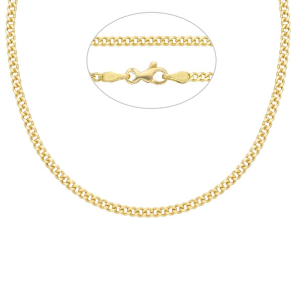 Kultainen ontto panssarikaulaketju 2mm 14k kulta - Image 2