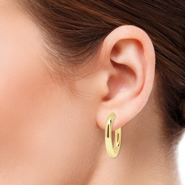 9K keltakultaiset putkirengas korvakorut 22 mm