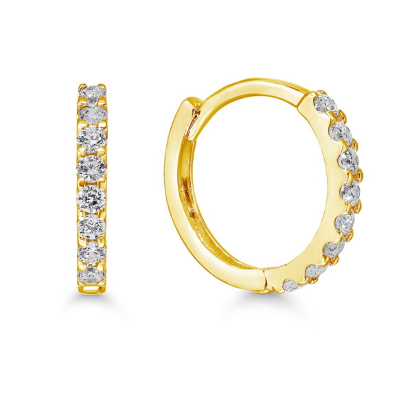 9K kultakorvarenkaat zirkoneilla saranakiinnitys