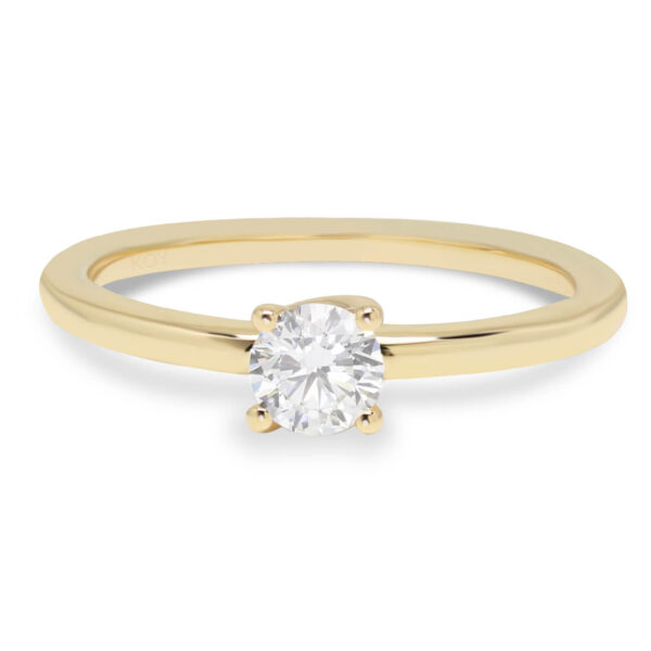 solitaire 0.33ct G-H/VS laboratoriotimanttisormus keltakultaa