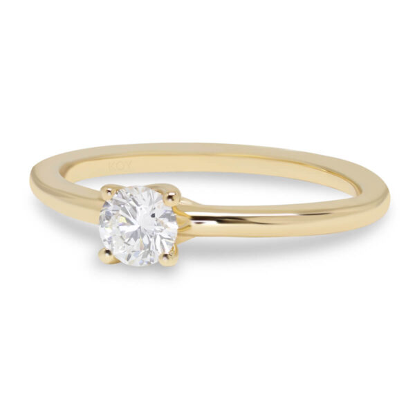 solitaire 0.33ct G-H/VS laboratoriotimanttisormus keltakultaa