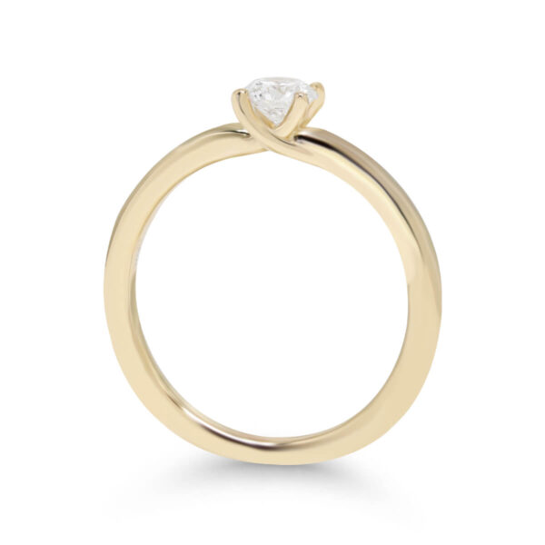 solitaire 0.33ct G-H/VS laboratoriotimanttisormus keltakultaa