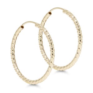kultaiset timanttileikatut putkirengas korvakorut 1,5mm x 23mm