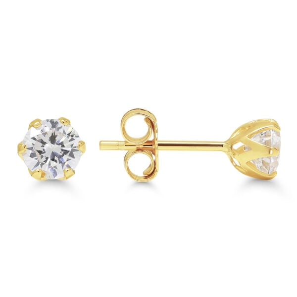 9K kultakorvakorut zirkoneilla