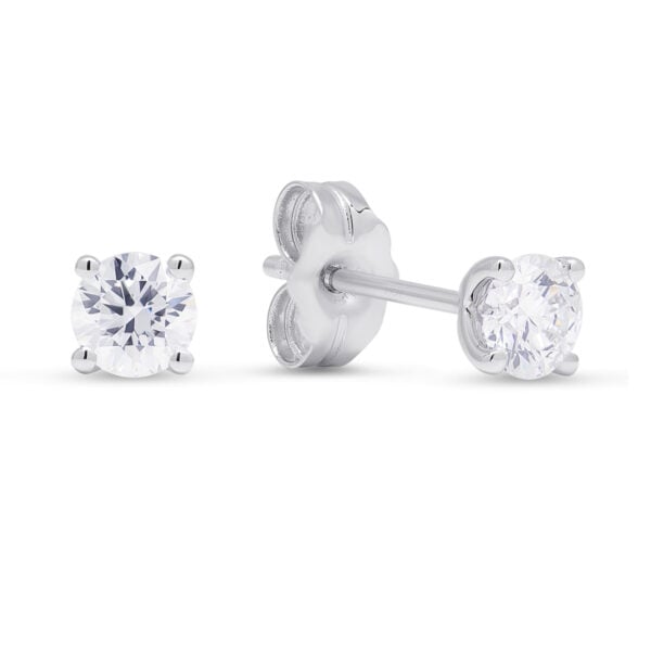 valkokultakorvakorut yht. 0.50 ct laboratoriotimanteilla