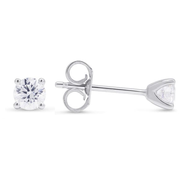 valkokultakorvakorut yht. 0.50 ct laboratoriotimanteilla