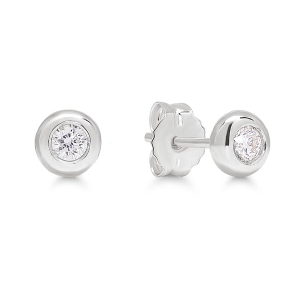 valkokultakorvakorut 2×0.05ct laboratoriotimanteilla