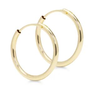 Keltakultaiset putkirengas korvakorut 1,5mm x 16mm