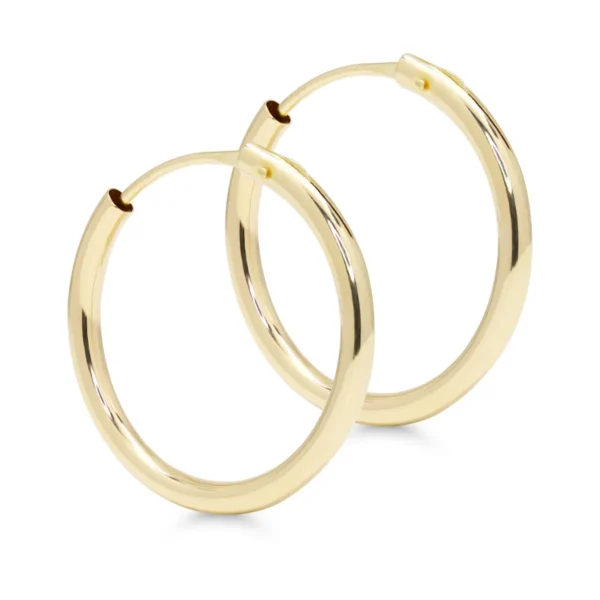 Keltakultaiset putkirengas korvakorut 1,5mm x 16mm