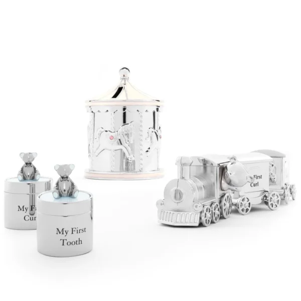 Karuselli-aiheinen säästölipas tytölle – hopeoitu koriste, 12 cm - Image 2