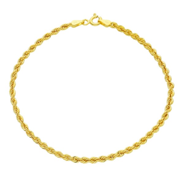 Keltakultainen 14K Cordell-ranneketju 2,75 mm ja 19 cm – italialainen kultapunos