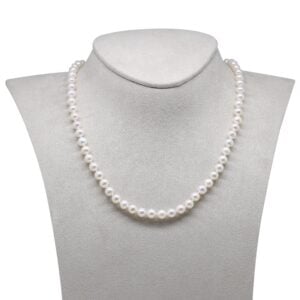 Valkoinen AAAA-luokan makeanveden helminauha 5–5,5 mm, hopealukolla