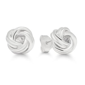 Solmu-korvakorut rodinoitua hopeaa