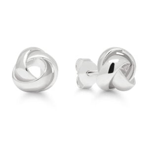 Solmu korvakorut rodinoitua hopeaa